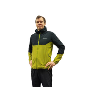 Vaude Moab IV musta/vihreä - Ultra kevyt takki ulkoiluun