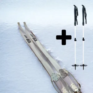KSF Scout 230cm metsäsukset NATO-sukset + Kuusamo NordiGrip siteet + Åsnes Combat Pole teleskooppisauvat